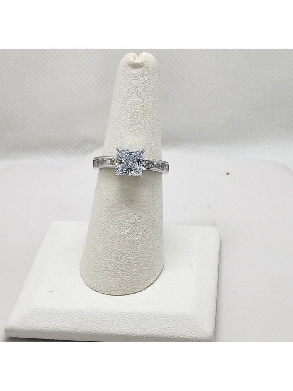 Brand New Sterling Silver 925 Square Gemstone Ring
